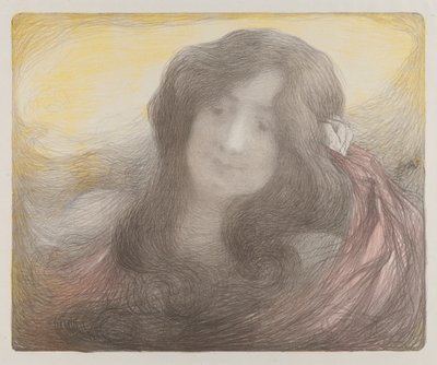 长发女孩c。 1898年。 作者 埃德蒙·弗朗索瓦·阿曼·让