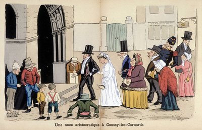 Lavrate 关于法国社会的卡通片：Coussy les Cornards 的贵族婚礼。 1880 作者 埃德蒙·拉夫拉特