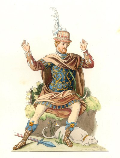 穿着古装的法国绅士 作者 Edmond Lechevallier-Chevignard