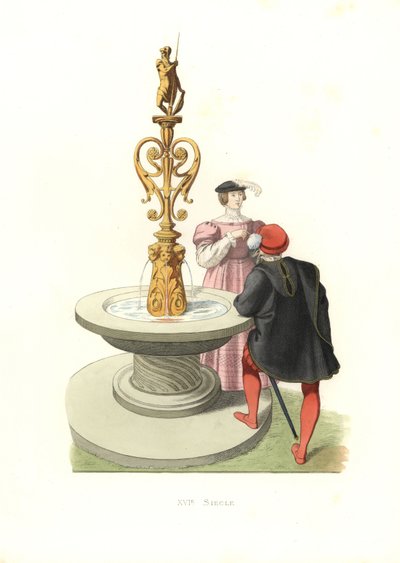 绅士和女人，英国 作者 Edmond Lechevallier-Chevignard