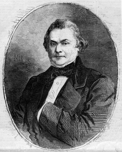 克劳德-阿尔方斯-德朗格（1797-1869）的肖像，法国治安官和政治家。莫兰在1858年6月26日《图解世界》第63期上的版画。 作者 埃德蒙·莫林