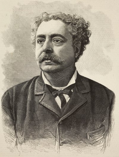意大利作家埃德蒙多·德·阿米西斯 (Edmondo De Amicis，1846-1908 年) 的肖像，由 E Mancastroppa 根据 Schemboche 的照片雕刻而成，来自《意大利插画》第 16 年，第 12 期，3 月 24 日 作者 埃德蒙多·德·阿米西斯