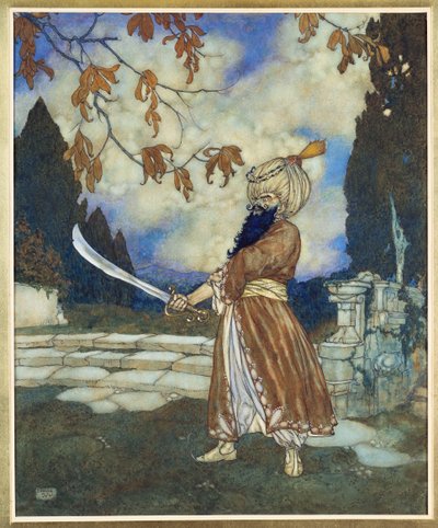 蓝胡子，1910 年（纸上水彩、水粉、钢笔和黑墨水） 作者 埃德蒙·杜拉克（Edmund Dulac）