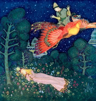 俄罗斯童话《火鸟》插图 作者 埃德蒙·杜拉克（Edmund Dulac）