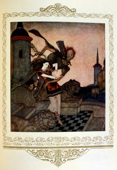 插图 "被俘虏的公主。塞尔维亚"，作者杜拉克。 作者 埃德蒙·杜拉克（Edmund Dulac）
