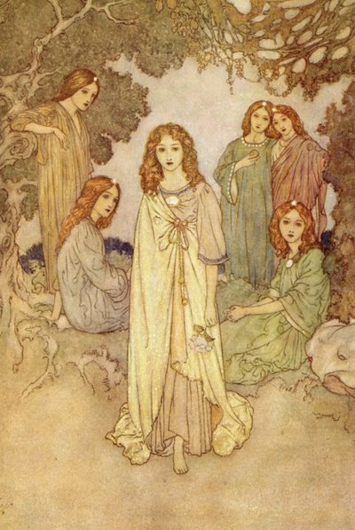 天堂花园》中的仙女 作者 埃德蒙·杜拉克（Edmund Dulac）
