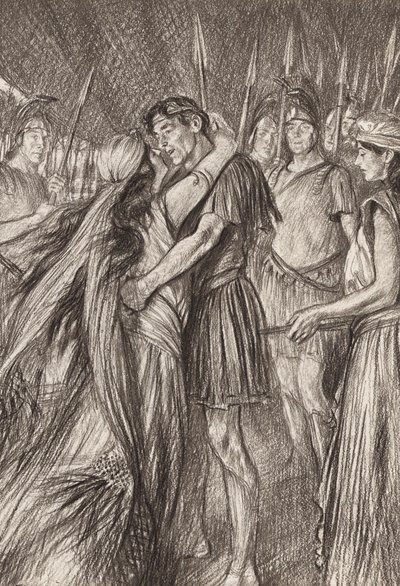 威廉-莎士比亚安东尼与克莉奥佩特拉》，第四幕，第四场（石版画） 作者 Edmund Joseph (after) Sullivan