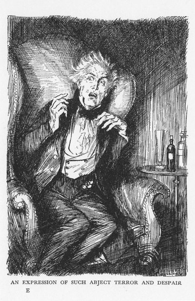 罗伯特·路易斯·史蒂文森（Robert Louis Stevenson）的《杰基尔博士和海德先生的奇怪案》中的场景，1927年 作者 埃德蒙·约瑟夫·沙利文