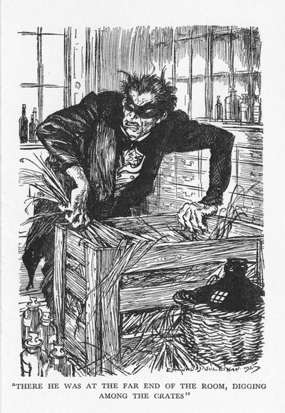 罗伯特·路易斯·史蒂文森（Robert Louis Stevenson）的《杰基尔博士和海德先生的奇怪案》中的场景，1927年 作者 埃德蒙·约瑟夫·沙利文