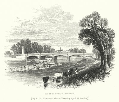 Musselburgh Bridge (engraving) 作者 埃德蒙·莫里森 (后) 温佩里斯