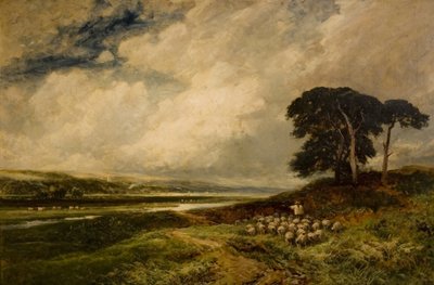 与绵羊的风景，1899年 作者 埃德蒙·莫里森·温佩里斯