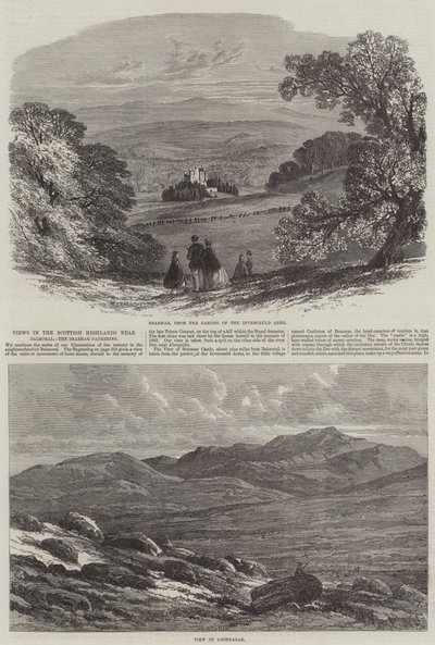 在巴尔莫勒尔附近的苏格兰高地，Braemar Gathering的景色 作者 埃德蒙·莫里森·温佩里斯