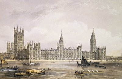 议会新议院，由Thomas Picken（fl.1838-d.1870）酒吧刻。 1852年由Lloyd Bros. und Co.（石版画） 作者 埃德蒙·沃克