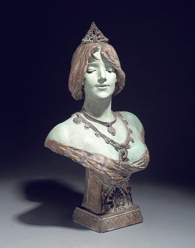 胸像模特儿，莎拉·伯恩哈特（Sarah Bernhardt），巴黎世界博览会 作者 爱德华（之后）德鲁奥特