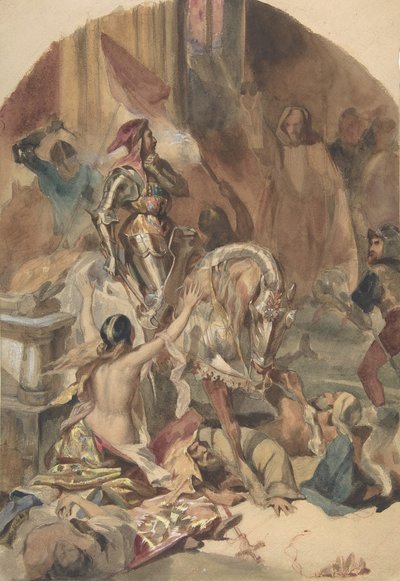 1472年的Nesle大屠杀，19世纪。 作者 爱德华·亚历山大·奥迪尔