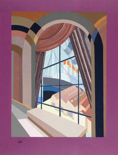 壁纸设计，来自&39;Relais&39;，于1930年出版 作者 爱德华·本尼迪克特斯