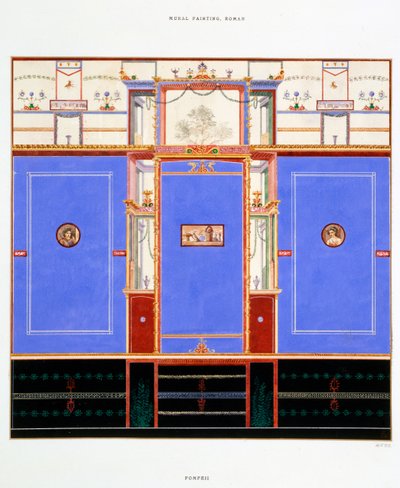 墙壁装饰，Dioscuri的房子，庞贝城 作者 爱德华·克莱里万斯（Edouard Clerievanse）