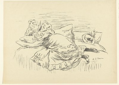 阅读的女人躺在床上
小品
书房（系列名称） 作者 L'Epreuve