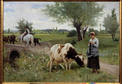 La Coache bien gardee Edouard Debat Ponsan (1847-1913) 绘画，1890 年 0.82x1.28 m 波城，美术博物馆 作者 爱德华·德巴特·庞桑