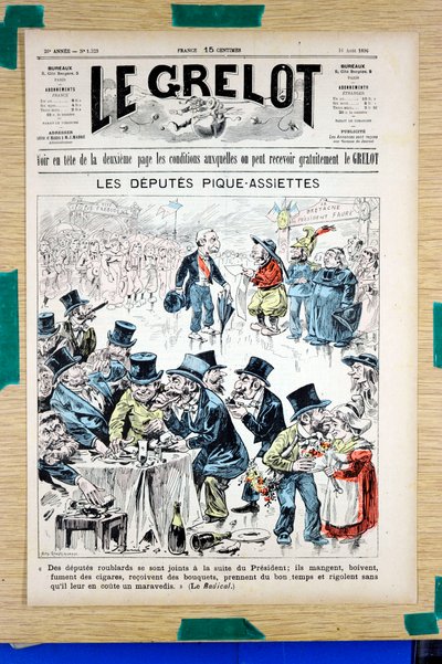 Le Grelot》的封面，第1323号，《彩色讽刺》。 作者 Edouard Guillaumin Pepin