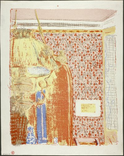粉色壁纸室内装饰 II》，选自《风景与室内装饰》，图版六 作者 爱德华·让·维亚尔