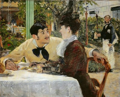 在Père Lathuille餐厅 Chez le père Lathuille, en plein air , 1879. 作者 爱德华·马奈