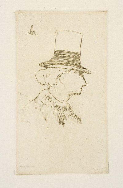 波德莱尔在戴着帽子的配置文件，1862年 作者 爱德华·马奈