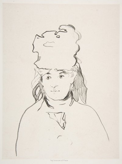 Berthe Morisot的身影，1872-74年，1884年出版。 作者 爱德华·马奈