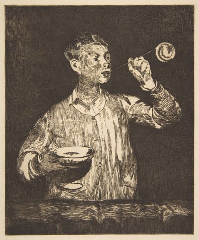 肥皂泡男孩（1867-69）。 作者 爱德华·马奈