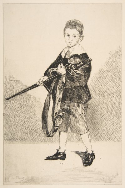 1862年，《持剑男孩向左转》。 作者 爱德华·马奈
