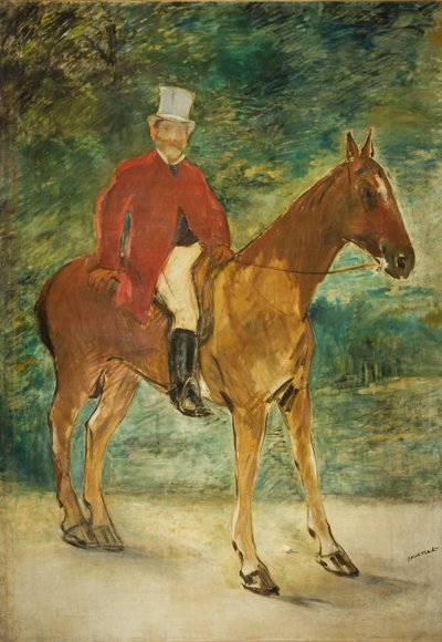 米歇尔-阿尔诺的马术画像，1875年。 作者 爱德华·马奈