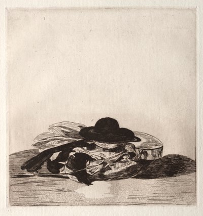 版画版画的前作：《帽子和吉他》，1862年。 作者 爱德华·马奈