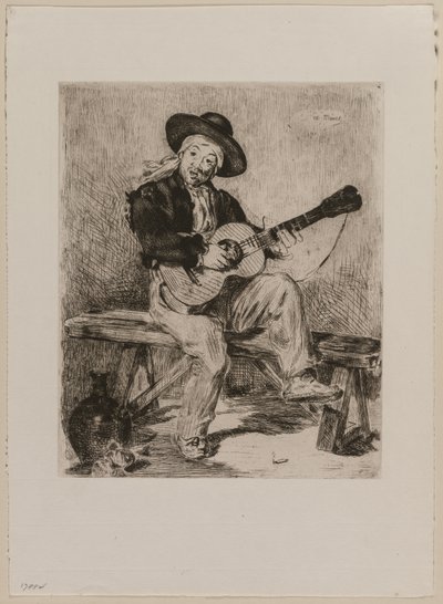 1861年的Guitarrero。 作者 爱德华·马奈