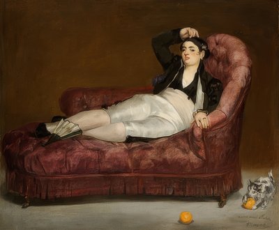 西班牙服装的说谎的少妇。 1862-63 作者 爱德华·马奈