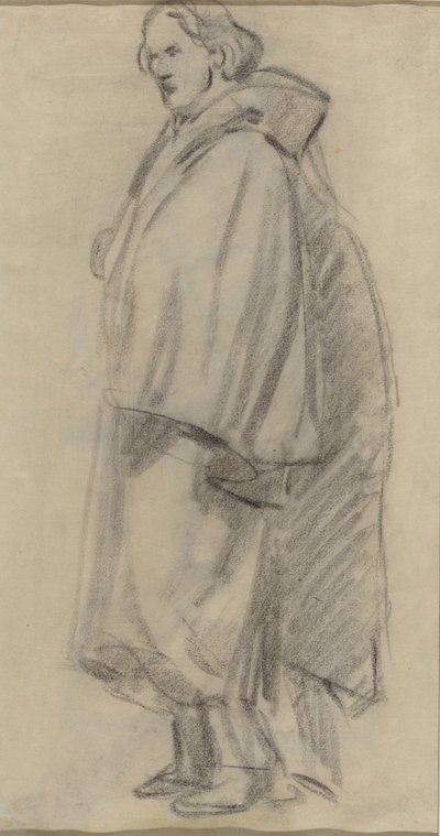 穿着斗篷的男人[背面]，18521858。 作者 爱德华·马奈