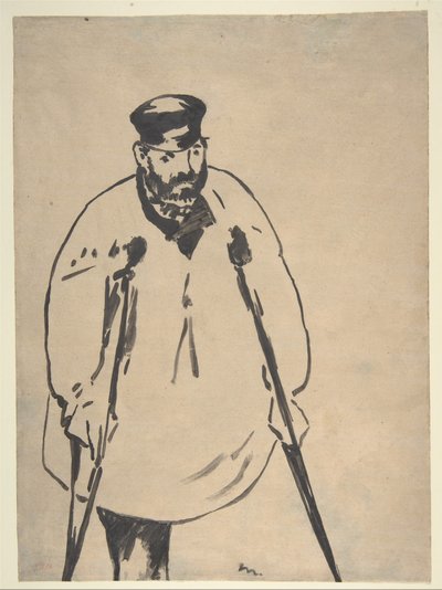 马奈 - 一个拄着拐杖的男人，1878 年 作者 爱德华·马奈