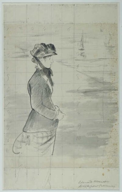马奈 - 《站在海边的安娜贝尔-李》，约 1881 年 作者 爱德华·马奈