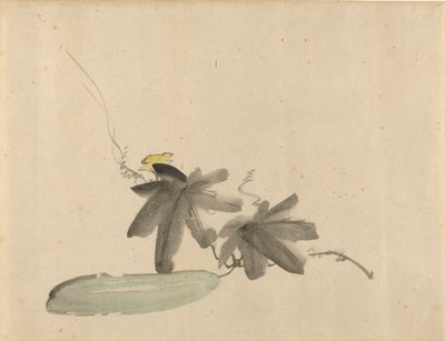 马奈 - 黄瓜与叶子，约 1880 年 作者 爱德华·马奈