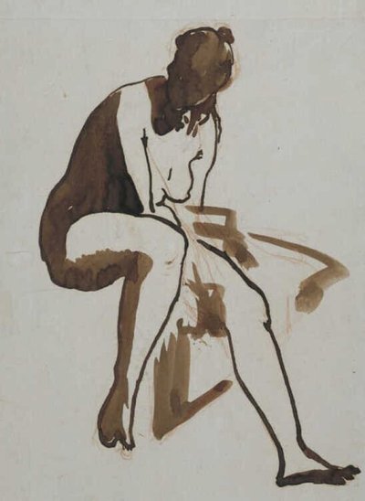 马奈 - 《坐着的浴者》，约 1858 - 1860 年 作者 爱德华·马奈