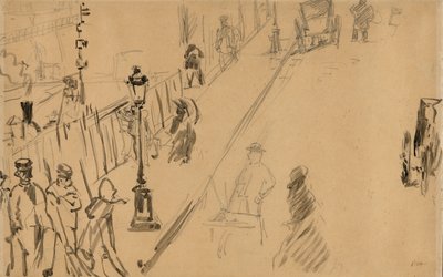 马奈 - 有煤气灯的莫斯尼尔街，1878 年 作者 爱德华·马奈