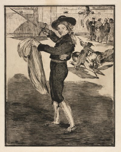 米勒，身着埃斯帕达服饰的维多利亚（蚀刻版画和水印版画） 作者 爱德华·马奈