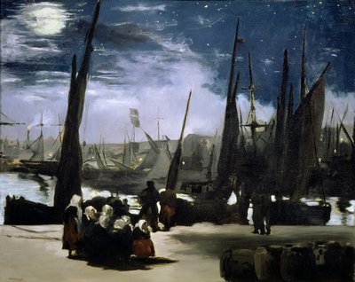 月光在布洛涅港，1868年 作者 爱德华·马奈