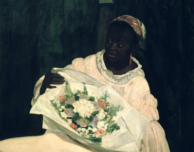奥林匹亚，黑仆人的细节，1863年 作者 爱德华·马奈