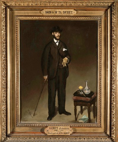 Portrait en pied de Theodore Duret (1838-1927), collector and art critic Painting by Edouard Manet (1832-1883) 1868 Sun. 0,43x0,35 m Paris, musee du petit palais - Full-length portrait of Theodore Duret (1838-1927), collector and art critic. Painting by Ed 作者 爱德华·马奈