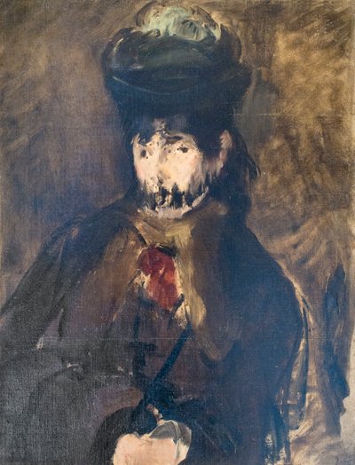 戴面纱的贝尔特·莫里索肖像，c. 1872（布面油画） 作者 爱德华·马奈