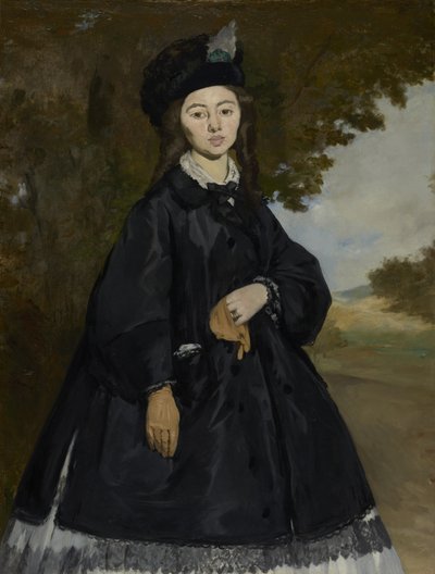 布鲁内特女士肖像，约1861-3年（布面油画） 作者 爱德华·马奈