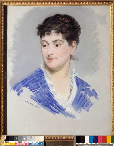 埃米尔·佐拉夫人的肖像。 爱德华·马奈 (1832-1883) 的绘画 作者 爱德华·马奈