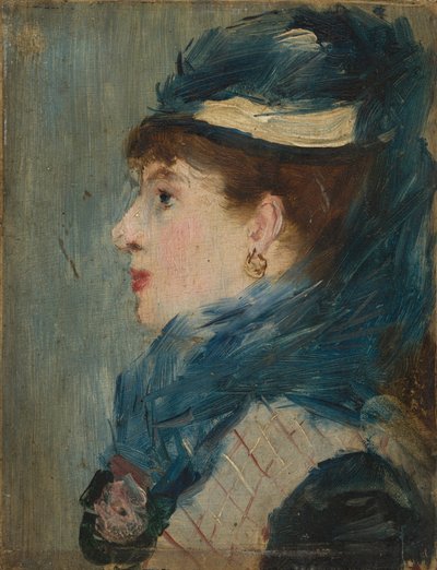 一位女士的肖像，c。 1879（木板油画） 作者 爱德华·马奈