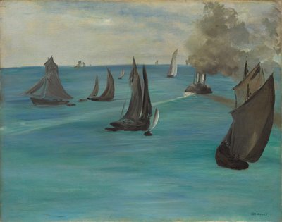 海景，平静的天气 Vue de mer, temps calme, 1864. 作者 爱德华·马奈