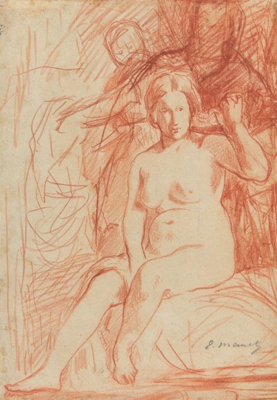 《坐着的裸体研究》（《La盥洗室》） 作者 Édouard Manet